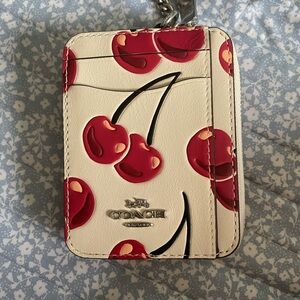 Coach Zip Card Case With Cherry Print